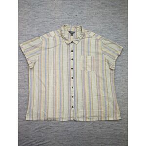 Lightweight Multicolor Stripe Button-Front Women's Top